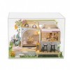 BESSTUUP Maison de poupée miniature avec ensemble de meubles réalistes, kit de maison de poupée en bois 3D à faire soi-même, 