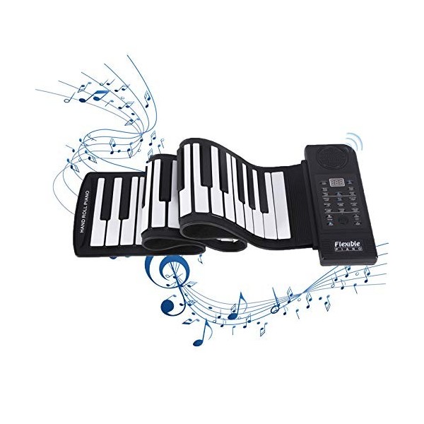 Roll Up Piano, Instrument de musique numérique pliable et pliable pour piano électrique portable 61 touches, pour enfants, ad