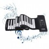 Roll Up Piano, Instrument de musique numérique pliable et pliable pour piano électrique portable 61 touches, pour enfants, ad