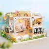 BESSTUUP Maison de poupée miniature avec ensemble de meubles réalistes, kit de maison de poupée en bois 3D à faire soi-même, 