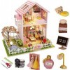Kit de Maison De Poupée Bricolage, Kit de maison de poupée miniature à faire soi-même, modèle en bois, grande villa avec meub
