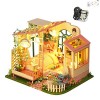 XLZSP DIY Maison de poupée miniature en bois Kit de dessert créatif chambre à coucher maison avec meubles Kit pour les amoure