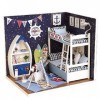 NXYDQ Maison de poupée en Bois Miniatures Bricolage Maison Kit avec Couvercle et LED Light-Explorer Starry Sky