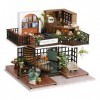 Miniature de la maison de poupée, en bois DIY Kit de maison miniature avec meubles, plus de protection et de musique de pouss