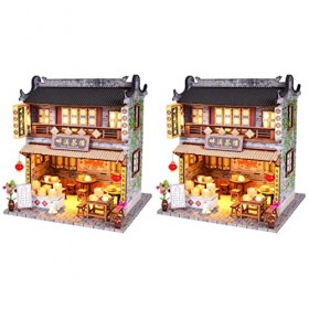 Toyvian 2 Pièces Chalet Bricolage Maisons De Paysage De Train Modèle De Mini Maison Artisanat De Maison Miniature Maison De J