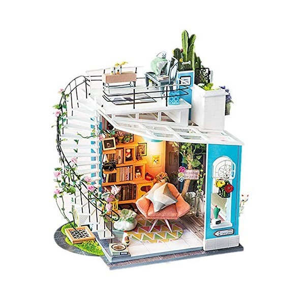 ChengBeautiful Bricolage Dollhouse DIY Kit Dollhouse Modèle de Construction Mini 3D avec des Meubles Cadeau danniversaire fo