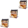 3 Pcs DIY Cottage Train Jouets Micro Jouets Train Décor Décor Chinois Maison en Verre Mini Maison Modèle À La Main Assembler 