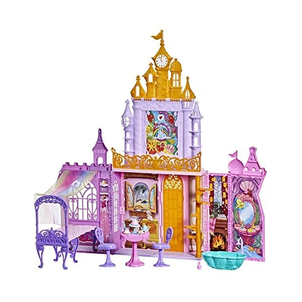 Hasbro Disney Princess Fold n Go Château de fête Pliable pour poupées Tendance, Meubles et Accessoires, Jouet pour Filles à 