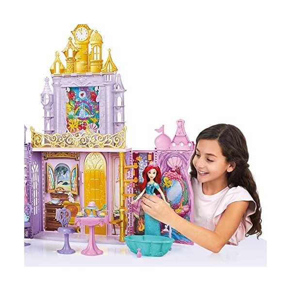 Hasbro Disney Princess Fold n Go Château de fête Pliable pour poupées Tendance, Meubles et Accessoires, Jouet pour Filles à 