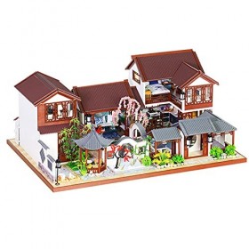 Natudeco Kit De Maison De Poupée Miniature, Kit De Modèles De Maison De Poupée Miniature en Bois, Meubles De Maison De Poupée