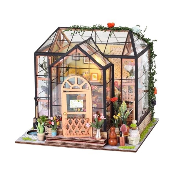 Kit de maison de poupée à faire soi-même, échelle 1:24, maison de poupée miniature avec meubles en bois, puzzle 3D en bois av