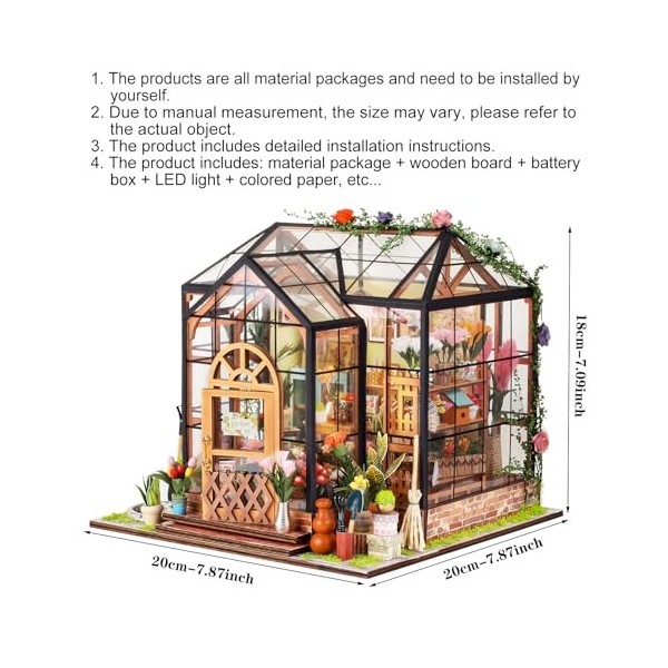 Kit de maison de poupée à faire soi-même, échelle 1:24, maison de poupée miniature avec meubles en bois, puzzle 3D en bois av