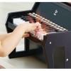 Hape Piano Droit Électronique Noir avec Apprentissage Interactif - Piano en Bois 25 Touches Lumineuses, Pupitre en Bois Inclu