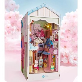 Cicicooie Kit de décoration 3D miniature en bois pour coin de livre - Maison de poupée - Décoration de Saint-Valentin ou dan