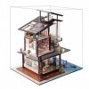 WonDerfulC Villa en bois 3D avec piscine Hamacs Skylights Maison de poupée Kit de montage Jouets pour Noël et Nouvel An Cadea
