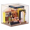 DIY Miniature Dollhouse Kit 3D Street Cake Shop Modèle en Bois Magasin De Bonbons Assemblé À La Main Maison De Poupées Créati