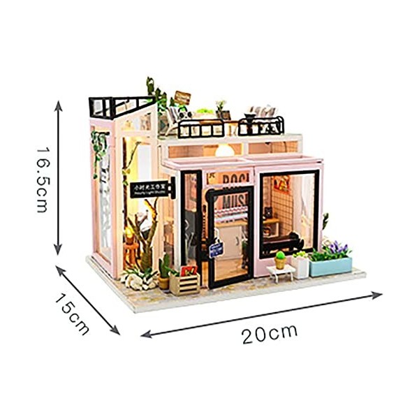AKAZI Mignon Mini 3D en Bois Miniature Maison de poupée Kit de Meubles Bricolage Chambre de poupée à la Main Maison modèle Ca