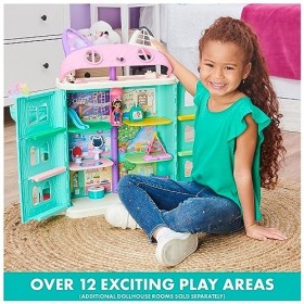 Gabbys Dollhouse, Purrfect Dollhouse with 15 Pieces Including Toy Figures, Furniture, Accessories and Sounds, Kids Toys for 
