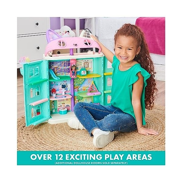 Gabbys Dollhouse, Purrfect Dollhouse with 15 Pieces Including Toy Figures, Furniture, Accessories and Sounds, Kids Toys for 