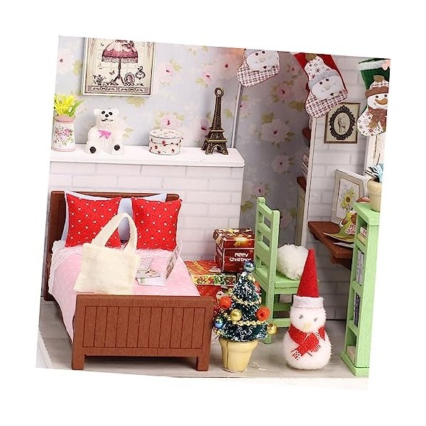 Toyvian 3 Ensembles Enfants Cadeau De Noël Miniature Cabine Mini Maison De Poupée Modèle De Maison De Poupée Meubles Maison D