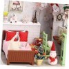 Toyvian 3 Ensembles Enfants Cadeau De Noël Miniature Cabine Mini Maison De Poupée Modèle De Maison De Poupée Meubles Maison D