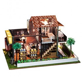 XCXDX Maison De Poupée Artisanale, Café Miniature Fabriqué À La Main, Jouets Modèles Assemblés