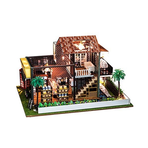 XCXDX Maison De Poupée Artisanale, Café Miniature Fabriqué À La Main, Jouets Modèles Assemblés