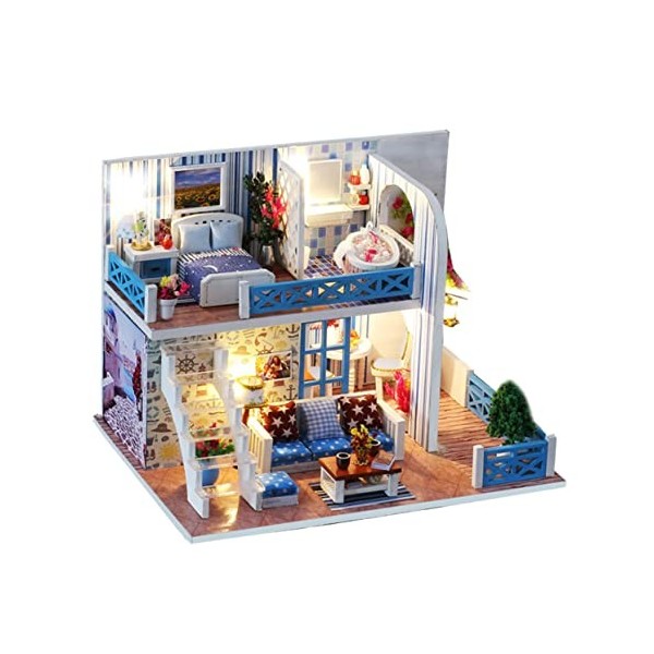 ibasenice 1 Jeu Cabine De Bricolage Jouet De Puzzle en Bois Jouets De Maison De Poupée Bricolage Jouets Miniatures De Maison 