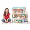 Maison de poupée en bois avec meubles et accessoires, maison de jouet de rêve, maison de poupée à partir de 3 ans