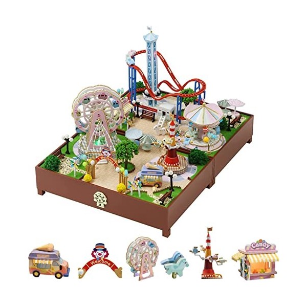 DTREEL Kit Miniature de Maison de poupée Bricolage avec Meubles 3D Maison de poupée en Bois Cadeaux artisanaux Cadeau Romanti