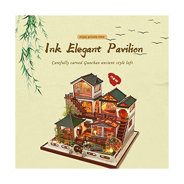 Kit de Maison de poupées Miniatures à Faire soi-même, Maison de poupée Artisanale avec Meubles à léchelle 1:24, Cadeaux dar