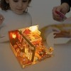 pièces maison de poupée bricolage, kit de maison miniature délicate avec lumière LED - modèle de maison de poupée 3D modèle d