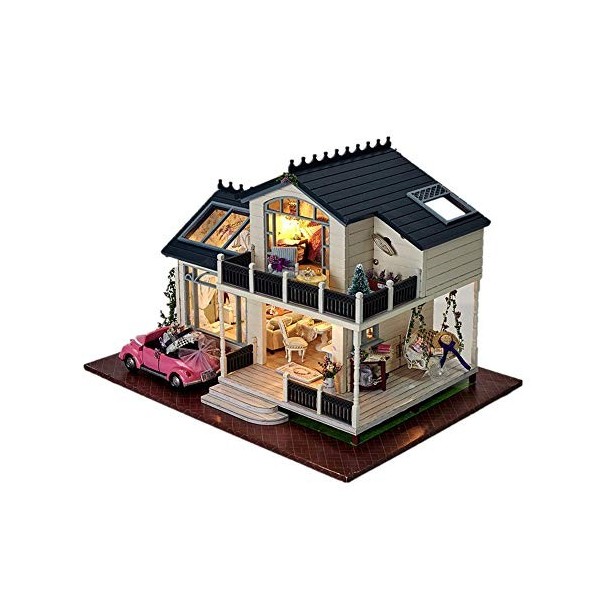 ChengBeautiful Bricolage Dollhouse Miniature Dolls House 3D DIY Kit Assembling Maison De Plus étanche à la poussière et Le Mo