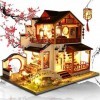 ChengBeautiful Bricolage Dollhouse Miniature DIY Dollhouse Kit de Construction en Bois Modèle 3D Ensembles de Construction av