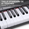 Innedu Clavier Électronique 61 Touches, Piano Numérique Portable avec Pupitre, 200 Rythmes, 200 Sons et Mode dApprentissage 
