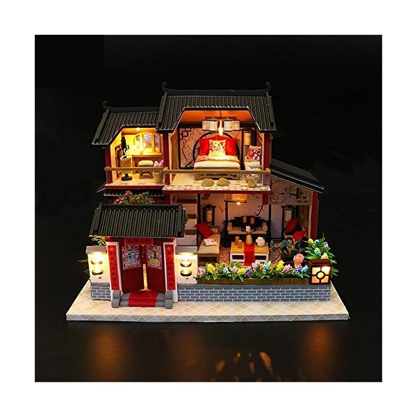 Kits de Maison Bricolage Salle Miniature Set-Woodcraft Construction Kit Modèle bâtiment en bois Set-Mini Maison artisanat Les