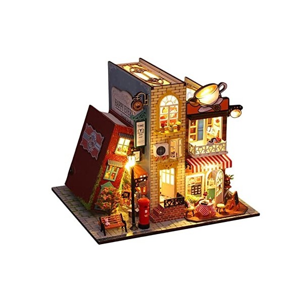 Kit de Bricolage de Maison de Poupée Miniature Inachevée Kit de Construction de Maison de Poupée pour La Décoration Intérieur