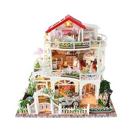 luckiner Meuble miniature en bois pour maison de poupée - Kit de bricolage - Lumineux - Pour décoration de chambre de poupée 