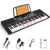 Vangoa Clavier de Piano 61 Lumineuses Mini touches Clavier électronique Piano avec microphone, 3 modes denseignement, 350 so