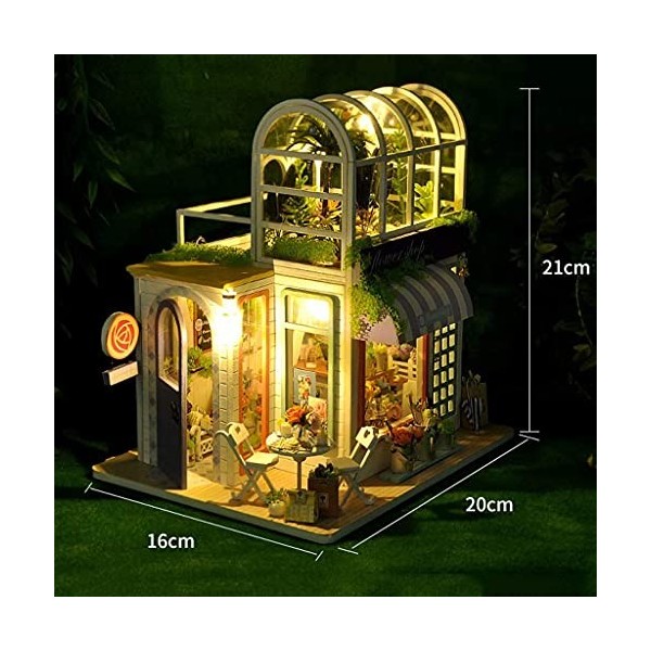 Kit de modèle de Maison de poupée Miniature en Bois Bricolage, Kit dartisanat de Mini pièce avec Cache-poussière et Accessoi