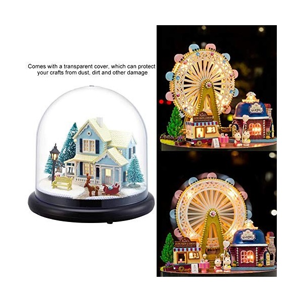 Yosooo Mini Maison de poupée Miniature Bricolage Bricolage Bricolage Maison kit avec lumières LED Cadeaux danniversaire déco