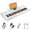 Vangoa Clavier de Piano 61 Lumineuses Mini touches Clavier électronique Piano avec microphone, 3 modes denseignement, 350 so