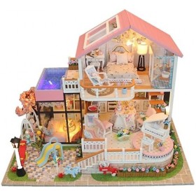 AKAZI Kit de Maison de poupée Miniature, décoration de Maison de kit de Diorama, kit de Cabine Miniature avec Meubles de Mais