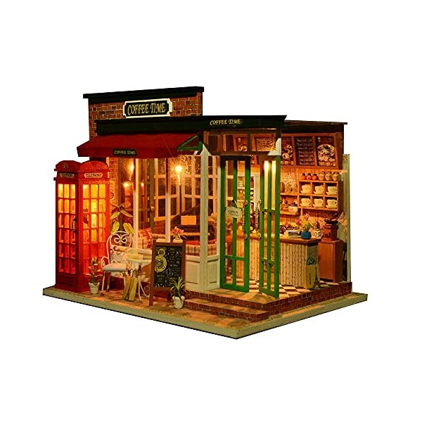 Kisoy Maison de poupée miniature avec kit de meubles fait à la main - Modèle de maison pour adolescents et adultes - Cadeau 