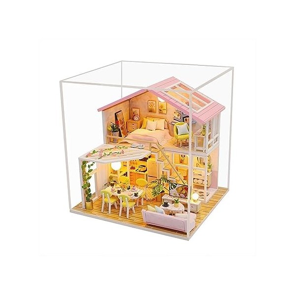 Assembler des modèles de bâtiments pour: Mini bâtiment cabane Jouet for Enfants Mini Maison Maison de poupée en Bois Puzzle d