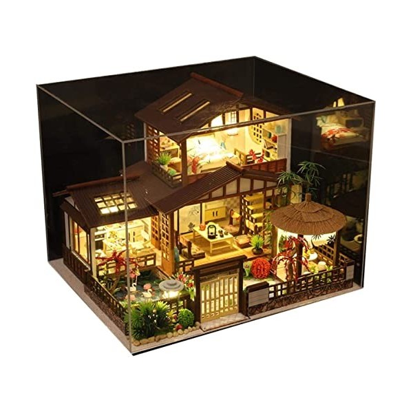 Kit de maison de cottage bricolage, kit de construction de mini maison pour adultes, kit de maison de poupée de style japonai
