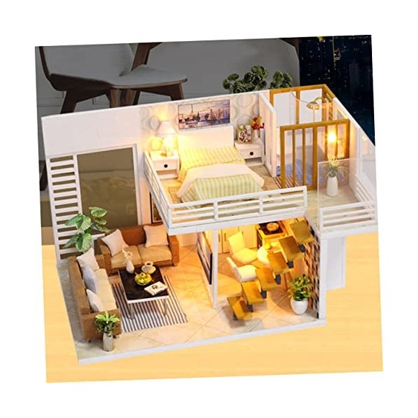 ibasenice 2 Pièces Kit Miniature Miniatures Mini Maison Kit Maison Modèle Miniature Maison Bricolage Maison Assemblé Enfant F