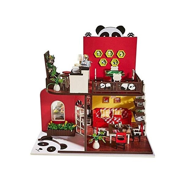 Blocs de construction manuels de modèle dassemblage de bricolage manuel Miniature maison de poupées avec meubles en bois Kit