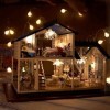 Kit De Villa De Maison De Poupée Miniature en Bois, Bricolage pour Enfants, Ornement Décoratif à Assembler Amusant Et éducati