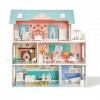 ATHRZ Maison de poupée en bois à partir de 3 ans - Meubles miniatures en bois pour filles - Accessoires pour poupées entre vi